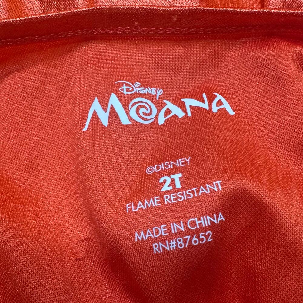 Disney Moana Nightgown Girls 2T Toddler Princess Pajama Dress Orange Cream - Picture 7 of 7